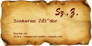 Szekeres Zádor névjegykártya