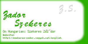 zador szekeres business card